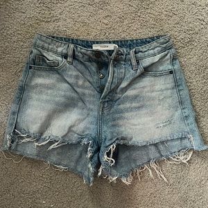 Mid-Rise Denim Shorts